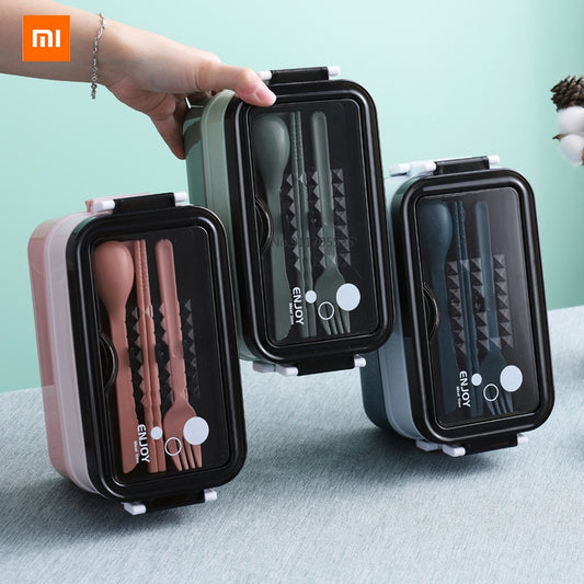 Xiaomi Youpin 304 Stainless Steel Lunch Box Bento Box 2layers Microwae Heating Lunch Container Food Storage Box