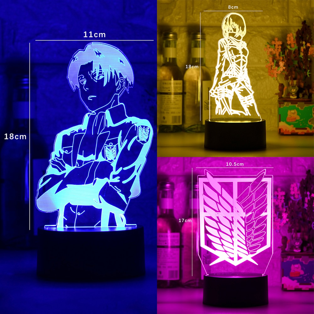 Acrylic Table Lamp Anime Attack on Titan for Home Room Decor Light Cool Kid Child Gift Manga AOT Night Light Attack on titan