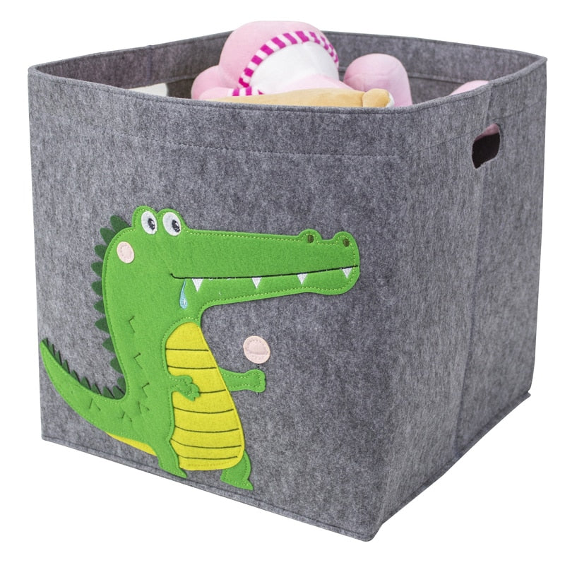 2022 New Cube Folding Thickened Felt Fabric Storage Box For Cartoon Toys Organizer Home Laundry Basket Clothes Storage Basket