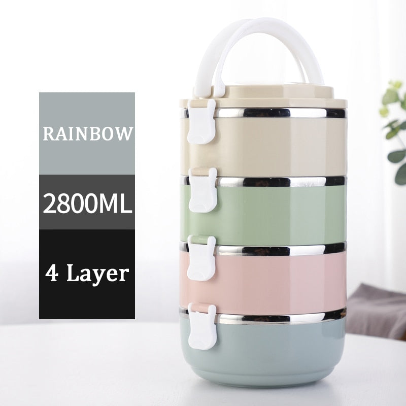 Multi-Layer Stainless Steel  Lunch Box Food Portable Thermal  Lunchbox Picnic Office Kids  Workers School Japanese Bento