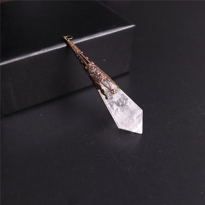 High Quality Natural Black Stone Facet Obsidian Pendulum for Dowsing Pendant Amulet Crystal Divination Chakra Necklace Jewelry