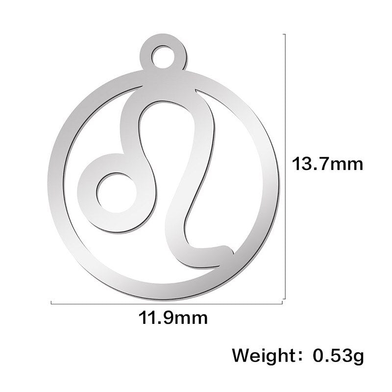 Teamer 12pcs Zodiac Floating Charms Stainless Steel Gemini Aries Libra Taurus Twelve Constellation Pendant  for Jewelry Making