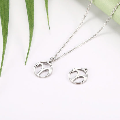 Teamer 12pcs Zodiac Floating Charms Stainless Steel Gemini Aries Libra Taurus Twelve Constellation Pendant for Jewelry Making