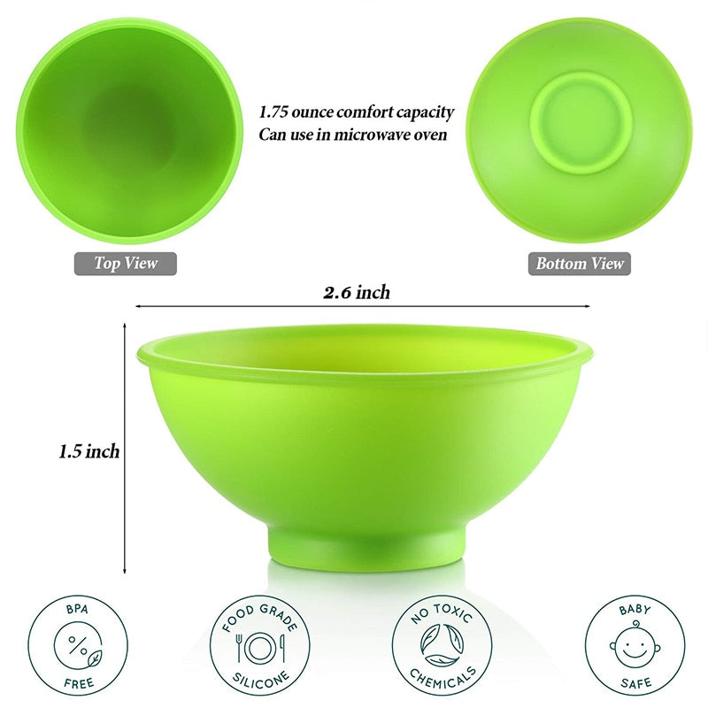 14Pcs/Set Mini Silicone Compote Bowls Kit Soft Flexible Slingle Bowl Kitchen Under Glazed Tableware Batch