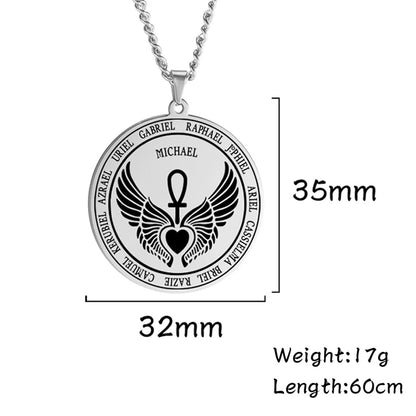 Dawapara 7 Archangels Sigil Charm Necklaces Pentacle Magic Mascot Amulet Lucky Protection Supernatural Talisman Necklace