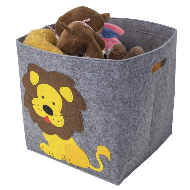 2022 New Cube Folding Thickened Felt Fabric Storage Box For Cartoon Toys Organizer Home Laundry Basket Clothes Storage Basket