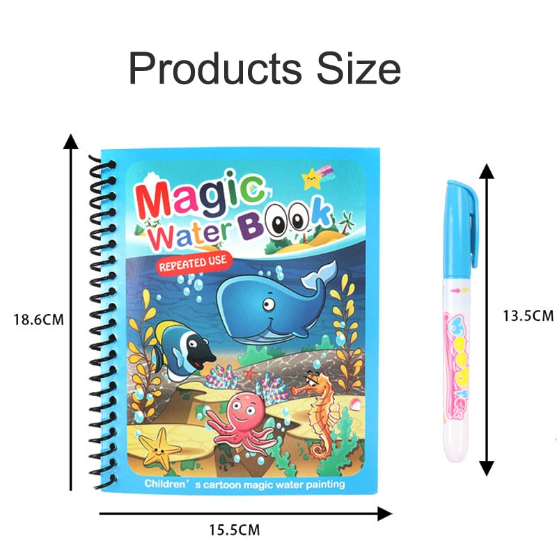 Montessori Toys Reusable Coloring Book Magic Water Drawing Book Painting Drawing Toys Sensory Early Education Toys for Kids