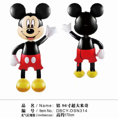 175cm 3D Giant Mickey Minnie Mouse Foil Balloon Pink Blue Black Bowknot Standing Kids toys Birthday Party baby shower Decoration