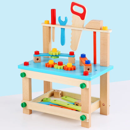 Wooden Assembling Chair Montessori Toys Baby Educational Wooden Blocks Toy Preschool Children Variety Nut Combination Chair Tool