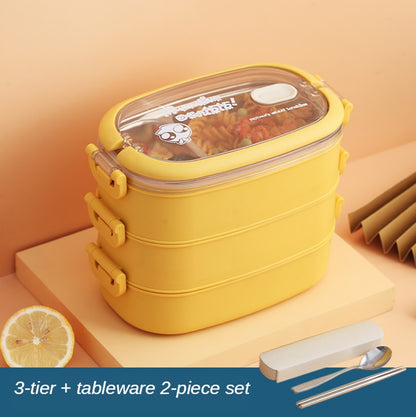 Stainless Steel Insulated Lunch Box Student School Multi-Layer Lunch Box Tableware Bento Food Container Storage Breakfast Boxes