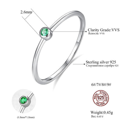 PAG&amp;MAG Real Sterling Silver 925 Ring Green Topaz For Women Thin Circle Gemstone Promis Rings Silver 925 Jewelry Anillos Mujer