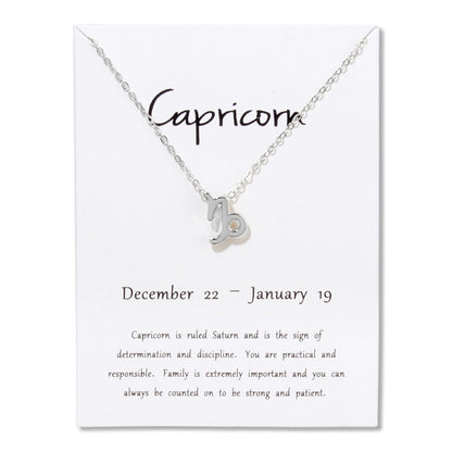 New Trendy Alloy Cute Elegant Star Zodiac 12 Constellation Pendant Necklaces for Women Fashion Gift Birthday Accessories Jewelry