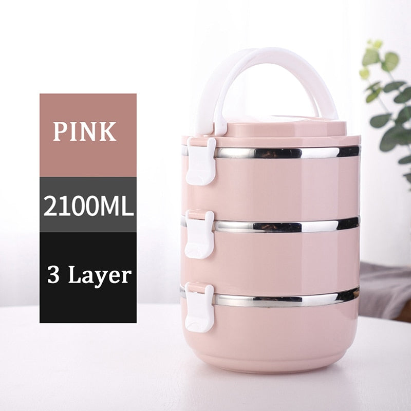 Multi-Layer Stainless Steel  Lunch Box Food Portable Thermal  Lunchbox Picnic Office Kids  Workers School Japanese Bento