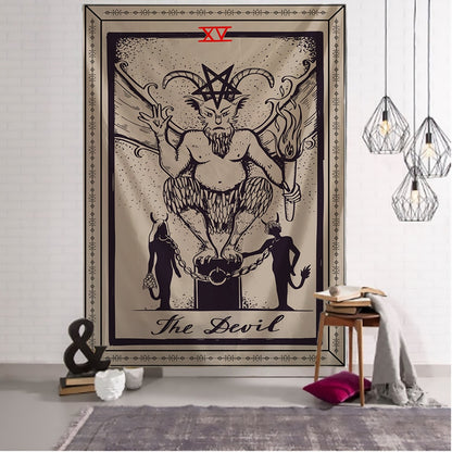 Myth Illustration Style Tarot Tapestry Creative Dark Witchcraft Room Headboard Arras Carpet Astrology Blanket Home Decoration