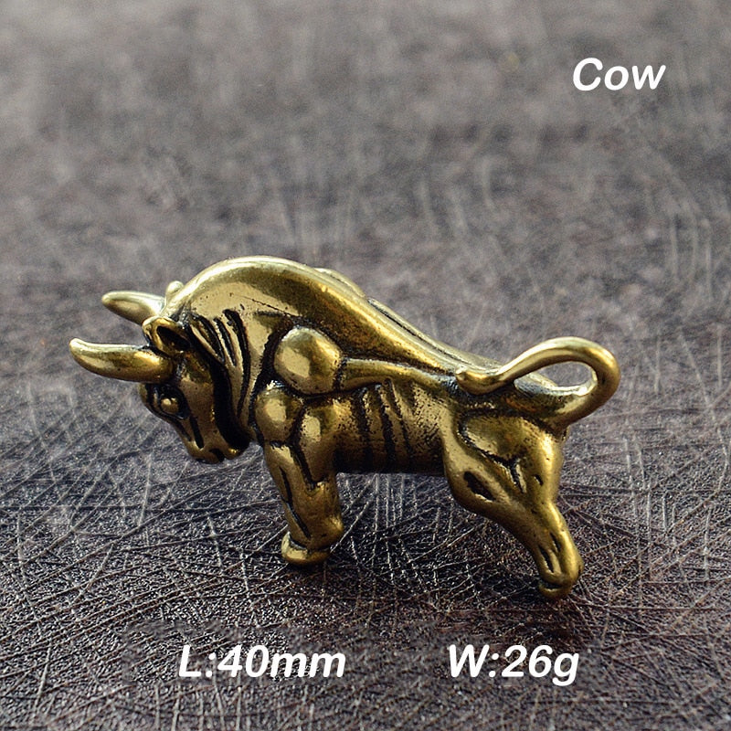 Brass Animal Statue Ornament Chinese Zodiac Rat Ox Tiger Rabbit Dragon Snake Horse Sheep Monkey Chicken Dog Pig Office Desk Deco