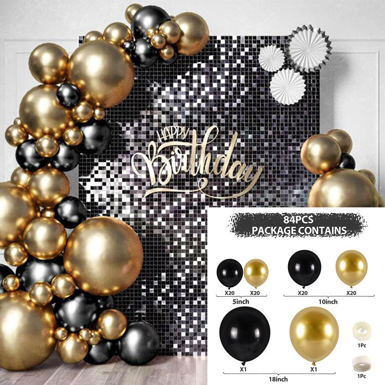 Black Gold Balloon Garland Arch Kit Confetti Latex Balloon Happy 30 40 50 Year Old Birthday Party Decoration 30th Anniversary