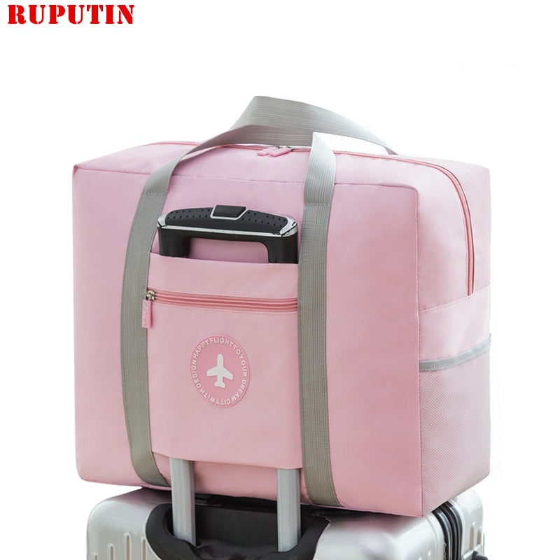 New Women Trolley Case Boarding Bag Large Capacity Folding Travel Bag Organizer Clothing Storage Bag Abroad Luggage Sorting Bag