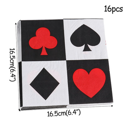 Casino Theme Decoration Playing Card Disposable Tableware Poker Las Vegas Party Decoration Balloon Game Night Magic Party Supply