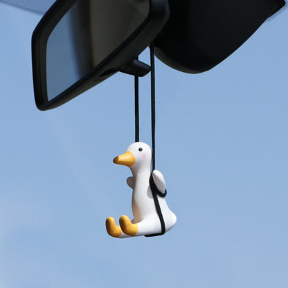 Gypsum Cute Anime Car Accessorie Swing Duck Pendant Auto Rearview Mirror Ornaments Birthday Gift Couple Accessorie Car Fragrance