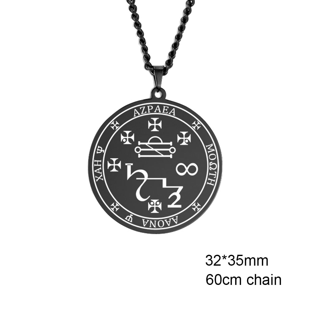 Dawapara 7 Archangels Sigil Charm Necklaces Pentacle Magic Mascot Amulet Lucky Protection Supernatural Talisman Necklace