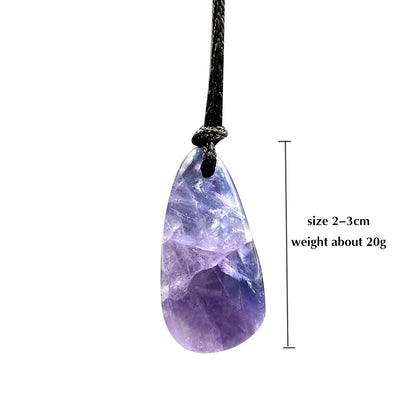 Drop shipping natural purple Fluorite quartz crystal pendant purple Healing Reiki rough gravel gemstone necklace