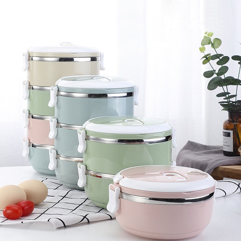 Multi-Layer Stainless Steel  Lunch Box Food Portable Thermal  Lunchbox Picnic Office Kids  Workers School Japanese Bento