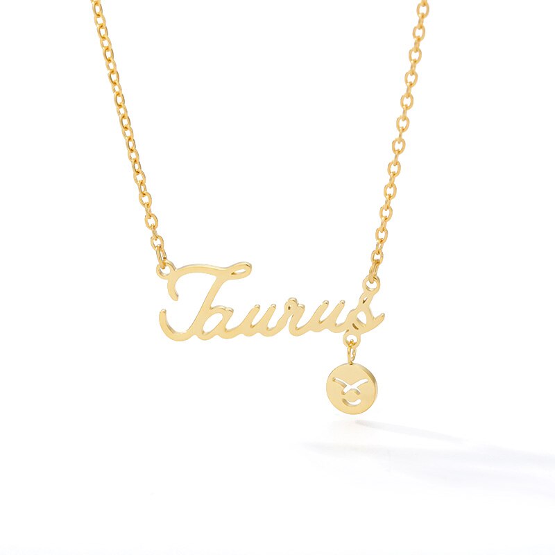 Twelve Constellation Zodiac Necklaces for Women Tiny Letter Choker Necklaces Scorpio Leo Libra Taurus Virgo Gemini Sagittarius