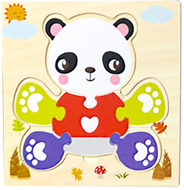 Baby Wooden Toys 3D Puzzle Cartoon Animal Intelligence  Jigsaw Puzzle Shape Matching Montessori Toys For Children Gifts