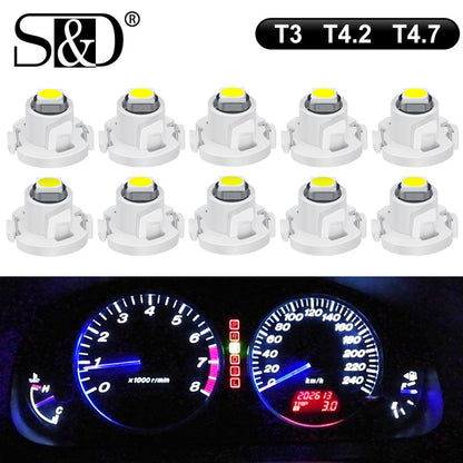 10Pcs Super Bright T3 T4.2 T4.7 Led Bulb Canbus Car Interior Lights Indicator Dashboard Warming Instrument 3030SMD Lamps