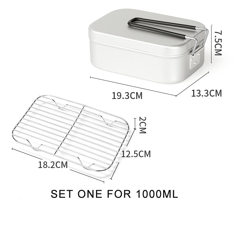 Aluminum Alloy Lunch Box Stainless Picnic Box Ourdoor Dinner Pail Travel Camping  food Containe Breafast Storage Dinnerware