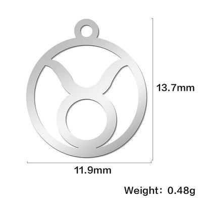 Teamer 12pcs Zodiac Floating Charms Stainless Steel Gemini Aries Libra Taurus Twelve Constellation Pendant for Jewelry Making