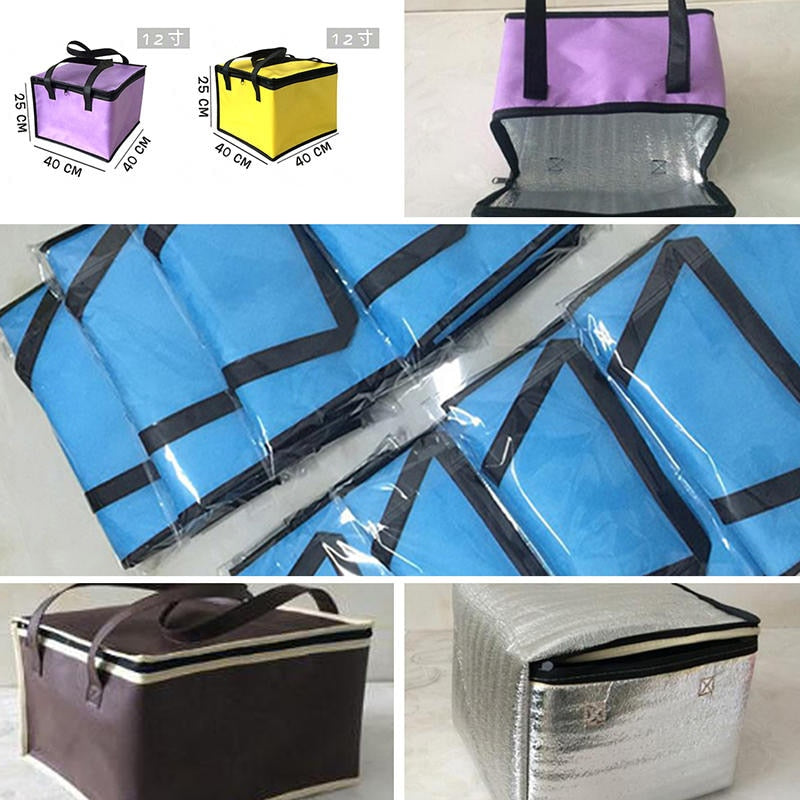 Insulated Thermal Cooler Bag Cool Lunch Foods Drink Boxes Drink Storage Big Square Chilled Bags Zip Picnic Tin Foil Food Bags