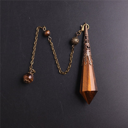 High Quality Natural Black Stone Facet Obsidian Pendulum for Dowsing Pendant Amulet Crystal Divination Chakra Necklace Jewelry