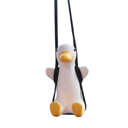 Gypsum Cute Anime Car Accessorie Swing Duck Pendant Auto Rearview Mirror Ornaments Birthday Gift Couple Accessorie Car Fragrance