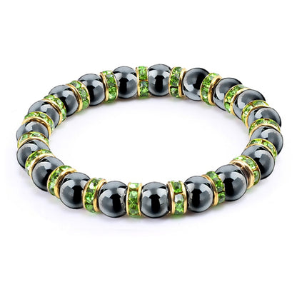 Natural Hematite Beads Bracelets Men No-Magnetic Health Protection Women Jewelry Charm Crystal Stone Stretch Bracelet &amp; Bangle