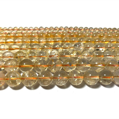 Wholesale Clear Yellow Citrine A 100% Natural Loose Round Stone Beads For Jewelry Making DIY Bracelet Necklace 6/8/10MM 15''