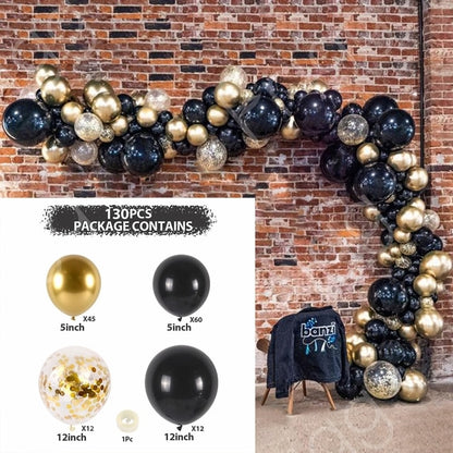 Black Gold Balloon Garland Arch Kit Confetti Latex Balloon Happy 30 40 50 Year Old Birthday Party Decoration 30th Anniversary