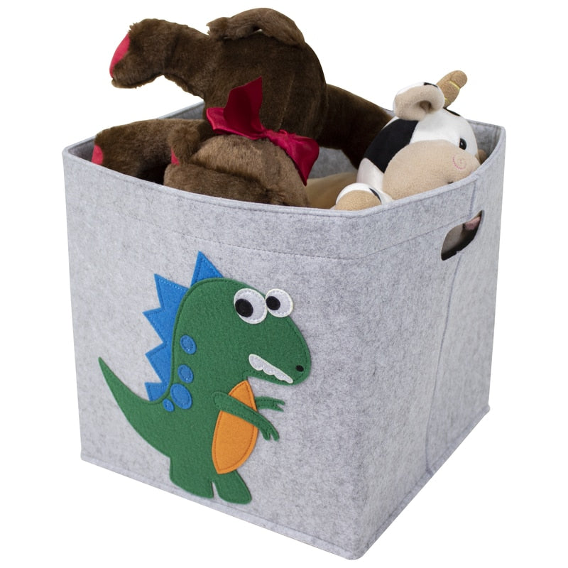 2022 New Cube Folding Thickened Felt Fabric Storage Box For Cartoon Toys Organizer Home Laundry Basket Clothes Storage Basket