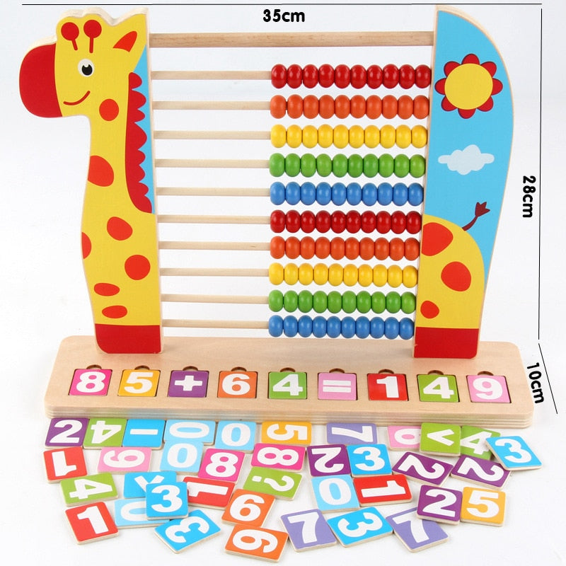 Wooden Montessori Math Toys Multifunction Abacus Toys Around Beads Early Learn Teaching Aids Educational Toys For Children Gift