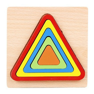 Baby Educational Wooden Toys Montessori Early Learning Rainbow Wooden 3d Puzzle Board Game Preschool Toys For Children