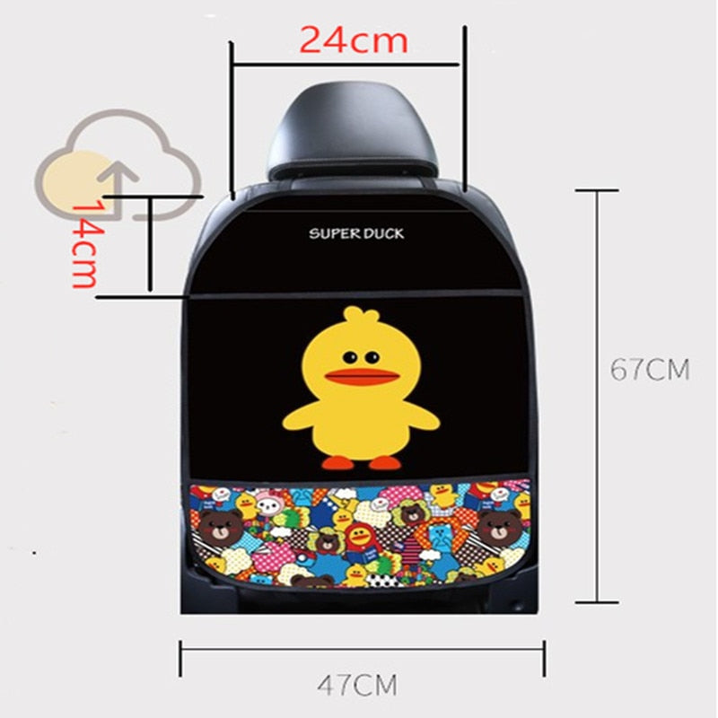 1PCS Car Seat Back Cover Protector for Kids Cartoon Car Anti Kick Mat with Bag Waterproof Car Seat Back Protector Anti Kick Pad