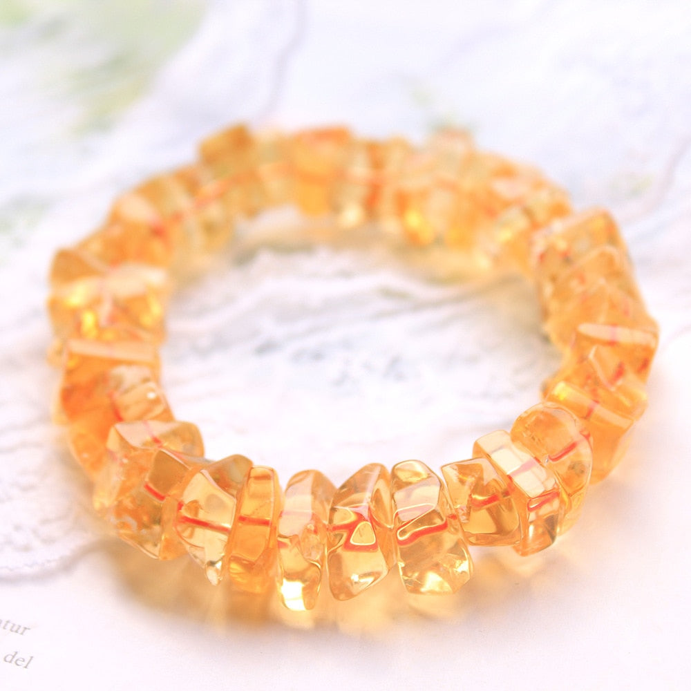 Genuine Natural Yellow Citrine Quartz Crystal Bracelet 10mm Brazil Clear Faceted Beads Gemstone Wealthy Stone AAAAA