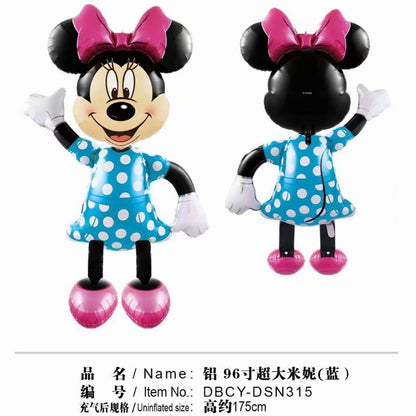 175cm 3D Giant Mickey Minnie Mouse Foil Balloon Pink Blue Black Bowknot Standing Kids toys Birthday Party baby shower Decoration