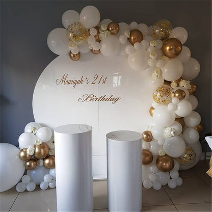 98pcs White Balloons Garland Arch Kit Confetti Metallic Gold Pastel Latex Balloon Baby Shower Birthday Graduation Party Decor