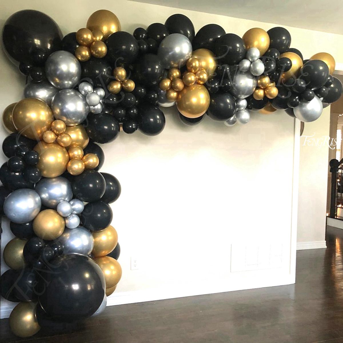 Black Gold Balloon Garland Arch Kit Confetti Latex Balloon Happy 30 40 50 Year Old Birthday Party Decoration 30th Anniversary