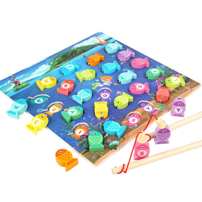 Montessori Educational Wooden Toys for Kids Montessori Toys Board Math Fishing Game Montessori Toys Educational for 1 2 3 Years