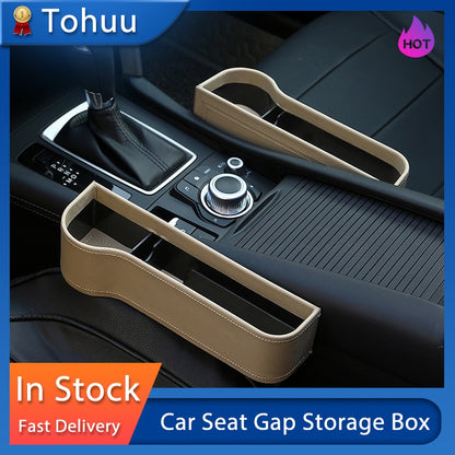 Car Seat Gap Storage Box Cup PU Leather Pocket Catcher Organizer Phone Bottle Cups Holder Multifunctional Car Accessories