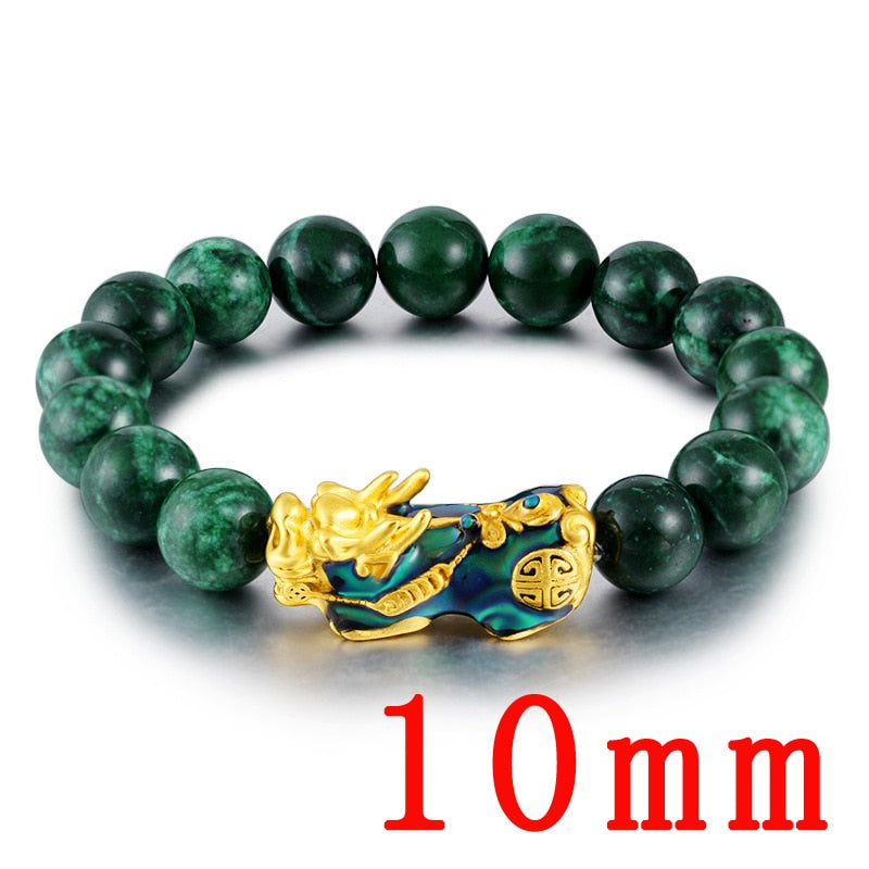 Feng Shui Men&#39;s Lucky Prayer Beads Bracelet for Men Women Wristband Gold Color Pixiu Wealth and Good Luck Changing Bracelets