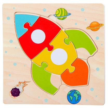 Baby Wooden Toys 3D Puzzle Cartoon Animal Intelligence Jigsaw Puzzle Shape Matching Montessori Toys For Children Gifts