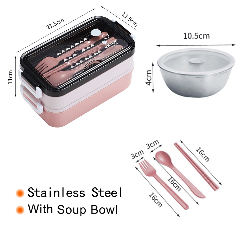 Xiaomi Youpin 304 Stainless Steel Lunch Box Bento Box 2layers Microwae Heating Lunch Container Food Storage Box